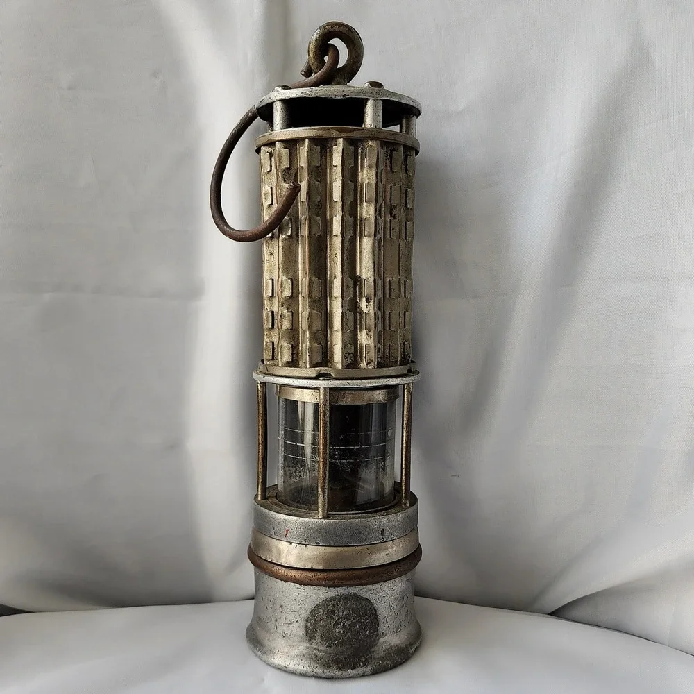 Miners Flame Safety Lamp Antique Wolf Safety Co Pittsburg Bureau Of Mines Rare‎